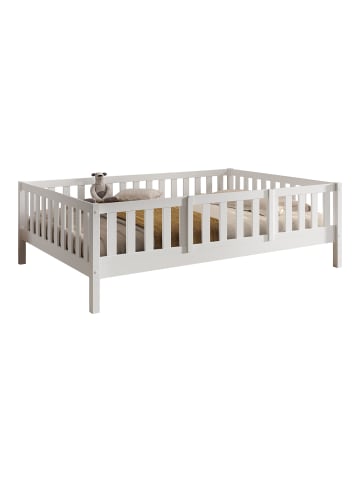 58 aufm Kessel TAGESBETT Kapua 140x200 mit Rausfallschutz Kiefer Massivholz weiß