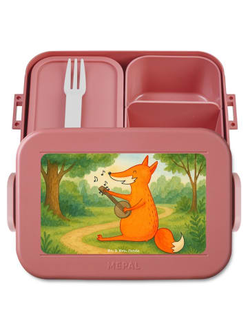 Mr. & Mrs. Panda MEPAL Bentobox Fuchs Gitarre Design ohne Spruch in Rot Pastell