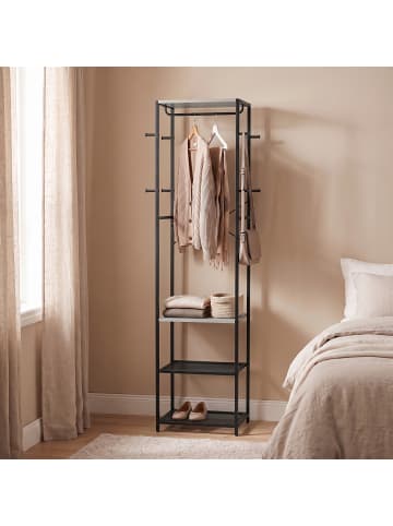 relaxdays Garderobenständer in Schwarz/ Grau - (B)40 x (H)181 x (T)28 cm