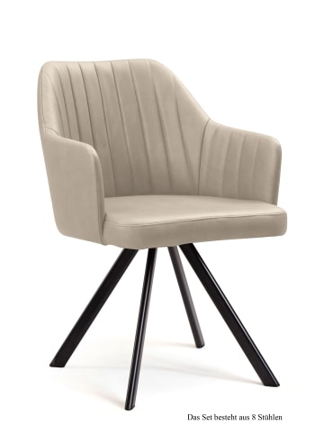 58 aufm Kessel ARMLEHNSTUHL (8er-Set) Delia 58x81x60 Schwarz/Natur