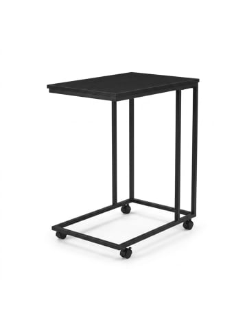 SCENA LIVING Beistelltisch mit Rollen für optionalen Anbau in Schwarz, 50 x 61 x 35 cm
