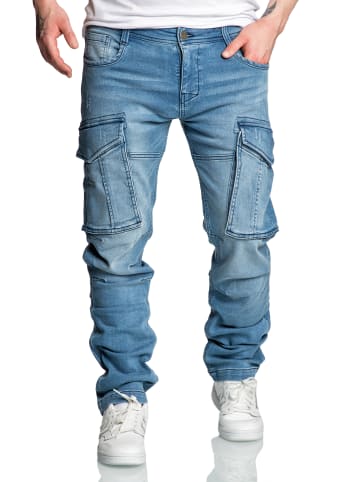 Amaci&Sons Sweathose im Denim Look LINNDALE in Hellblau