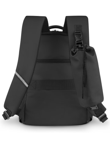 normani Erweiterbarer Handgepäck-Rucksack mit Flaschentasche in Schwarz
