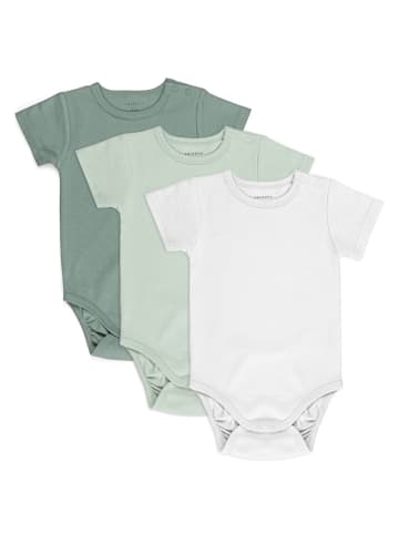 LaLoona Baby Body Kurzarm OEKO-TEX® 3er Pack - Grün - in gruen