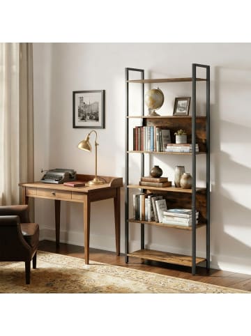 VASAGLE Standregal Barnet in Braun-Schwarz - (B)60 x (H)186 x (T)24 cm
