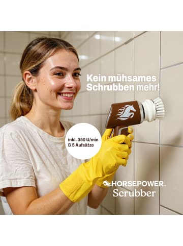 MediaShop elektrische Reinigungsbürste Horsepower Scrubber in Braun