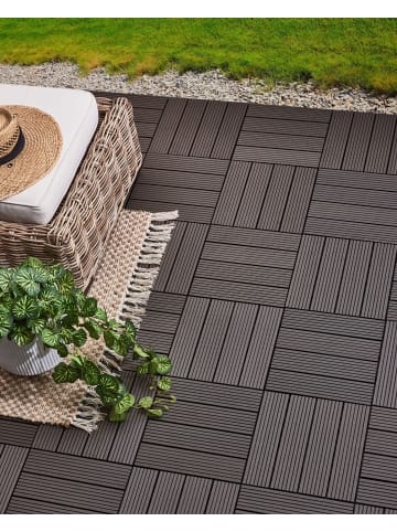 Beliani 11-tlg Outdoor Bodenbelag ATELETA in Grau