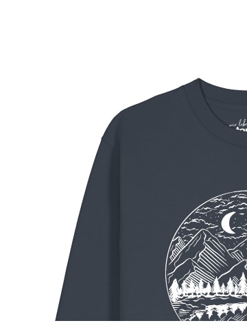 wat? Apparel Sweatshirt Mountains by night in India Ink Grey