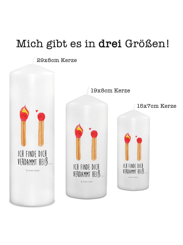 Mr. & Mrs. Panda Stumpenkerze Streichhölzer mit Spruch in Weiß