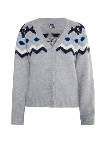 DreiMaster Damen Strickjacke in Grau Mehrfarbig