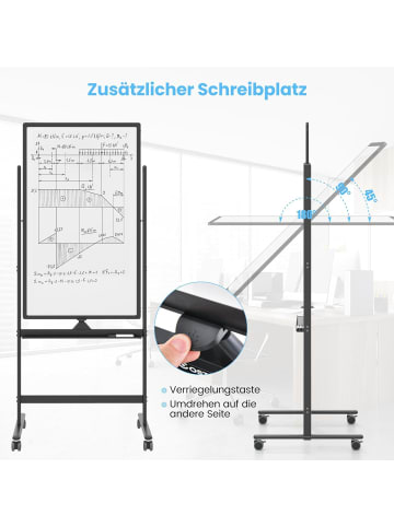 COSTWAY Whiteboard 60 x 100 cm in Schwarz