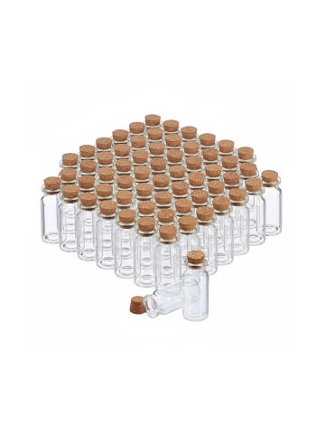 relaxdays 60x Mini Glasfläschchen in Transparent