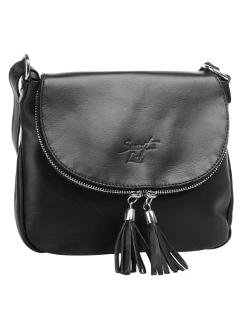 Samantha Look Umhängetasche echt Leder in schwarz