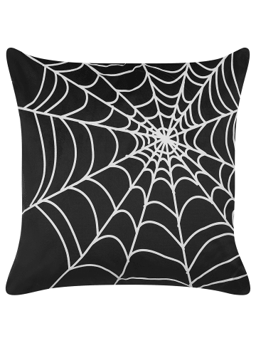 Beliani Dekokissen LYCORIS in Schwarz/Weiß - (W) 45 x (H) 12 x (L) 45 cm