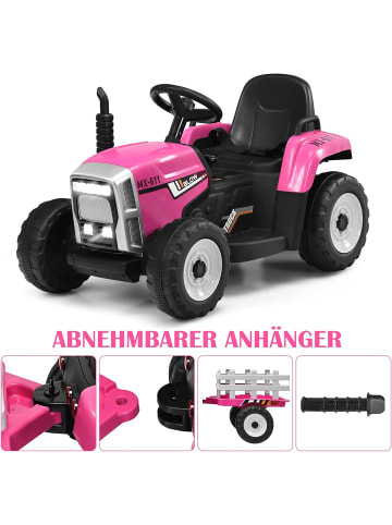 COSTWAY 12V Traktor ab 3 Jahren in Rosa