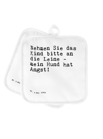 Mr. & Mrs. Panda Topflappen Nehmen Sie das Kind... mit Spruch in Weiß