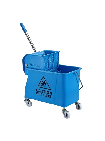 relaxdays Reinigungswagen in Blau - (B)44 x (H)66 x (T)28 cm