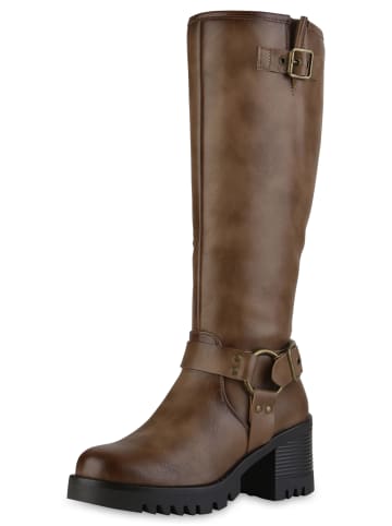 VAN HILL Bikerstiefel Elizabeth in Khaki