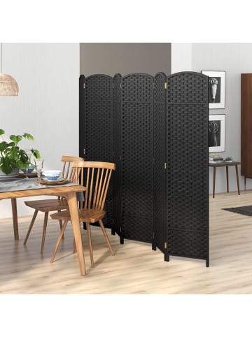 COSTWAY Paravent 240x170cm in Schwarz