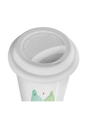 Mr. & Mrs. Panda Thermobecher To Go Frosch Liebe mit Spruch in Weiß