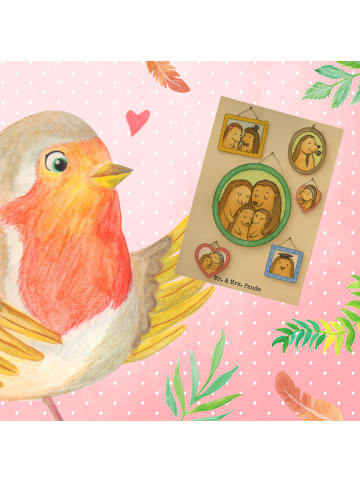 Mr. & Mrs. Panda Klappkarte Igel Familie Design ohne Spruch in Weiß