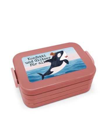 Mr. & Mrs. Panda MEPAL Bentobox Orca Zylinder Design mit Spruch in Rot Pastell