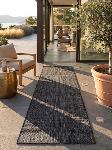 KADIMA DESIGN Teppich Outdoor VIGOLENO modern Uni Wohnzimmer Schlafzimmer in Anthrazit