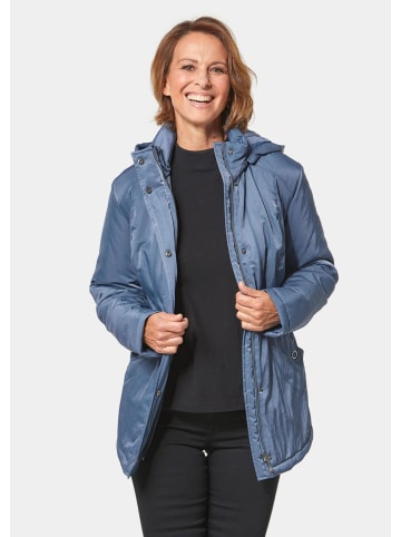 GOLDNER Kurzgröße: Jacke mit Kapuze und Steppfutter in rauchblau