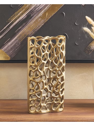 Beliani Dekovase SANCHI in Gold - (W) 17 x (H) 33 x (L) 8 cm