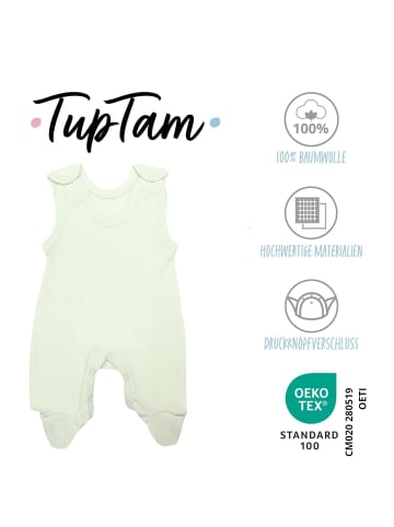 TupTam Baby Strampler mit Aufdruck Spruch 5er Pack in beige/weiß