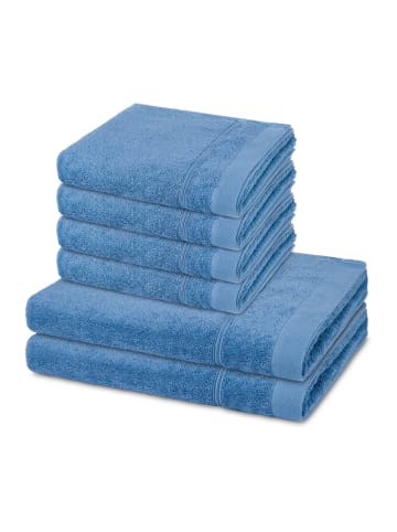 Ross 4 X Handtuch 2 X Duschtuch im Set Rubin in Kornblumenblau