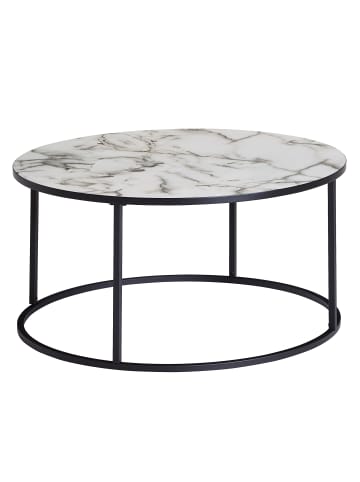 KADIMA DESIGN Couchtisch Rund 80x40x80 cm mit Marmor Optik