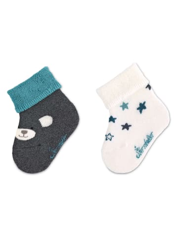 Sterntaler Baby-Socken Elia, 2er-Pack in anthrazit mel.