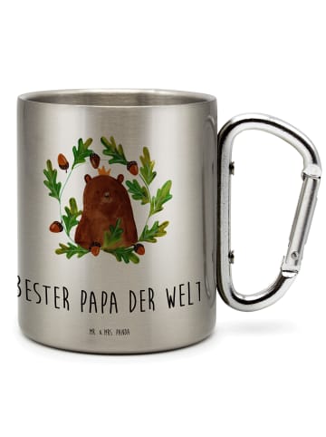 Mr. & Mrs. Panda Kaffeetasse Bär König mit Spruch in Silber
