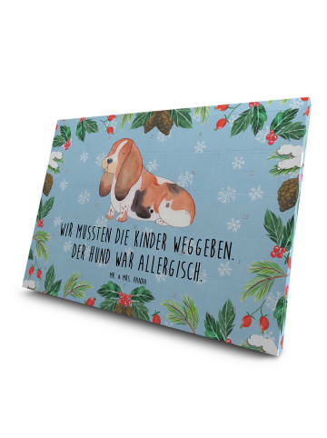 Mr. & Mrs. Panda Advents-Teekalender Hund Basset Hound mit Spruch in Eisblau