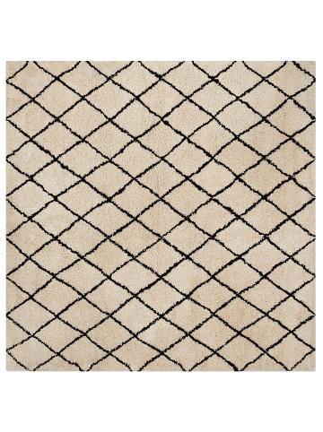 Beliani Kurzflor MIDYAT in Beige/Schwarz - (W) 200 x (H) 5 x (L) 200 cm