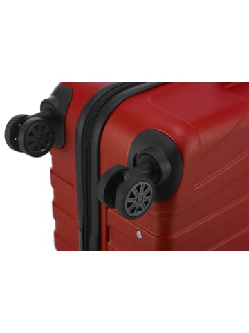 suitline 3er Kofferset Rollkoffer Hartschalen-Koffer Reisetrolleys TSA in Rot