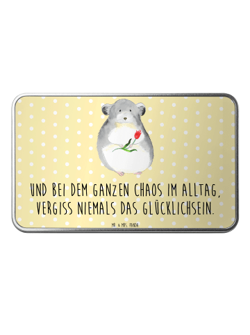 Mr. & Mrs. Panda Dose Chinchilla Blume mit Spruch in Gelb Pastell