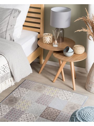 Beliani Kurzflor INKAYA in Grau/Weiß/Beige - (W) 80 x (H) 1 x (L) 150 cm