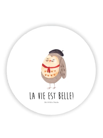 Mr. & Mrs. Panda Kühlschrankmagnet Eule Frankreich mit Spruch in Weiß