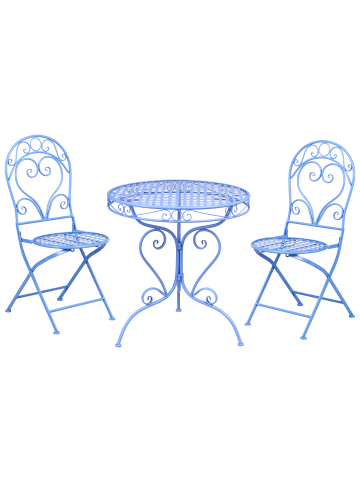 Beliani 3-tlg Bistro Set ALBINIA in Blau