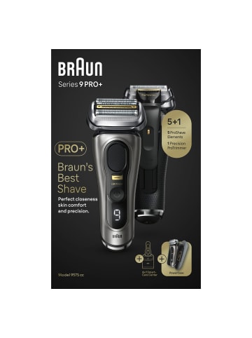 Braun Vorteils-Pack Elektrischer Rasierer für Männer "Series 9 Pro+ 9575cc" in Grau