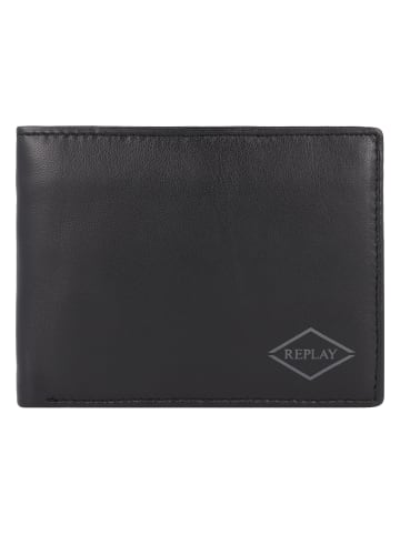 Replay Geldbörse Leder 14 cm in black