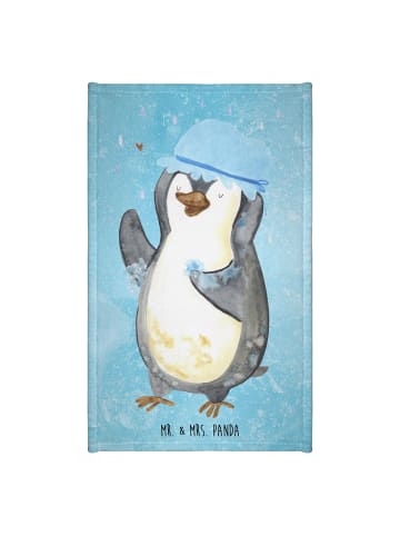 Mr. & Mrs. Panda Handtuch Pinguin Duschen ohne Spruch in Eisblau