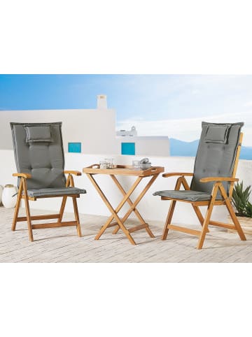Beliani 3-tlg Bistro Set JAVA in Braun/Grau
