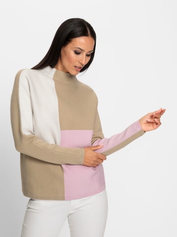 Heine Pullover in beige-ecru-gemustert