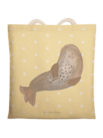Mr. & Mrs. Panda Strandtasche Robbe Lachen ohne Spruch in Gelb Pastell