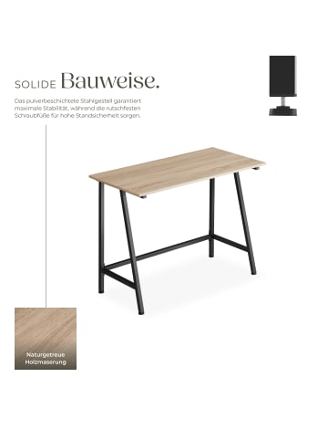 tectake Computertisch aus Holz und Stahl, 100 x 50 x 77 cm
