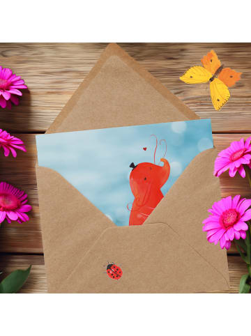 Mr. & Mrs. Panda Klappkarte Garnele Franzose ohne Spruch in OZeichenanblue