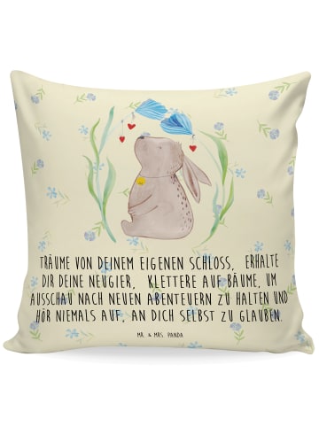 Mr. & Mrs. Panda Kissen 40x40 Hase Blume mit Spruch in Blumig